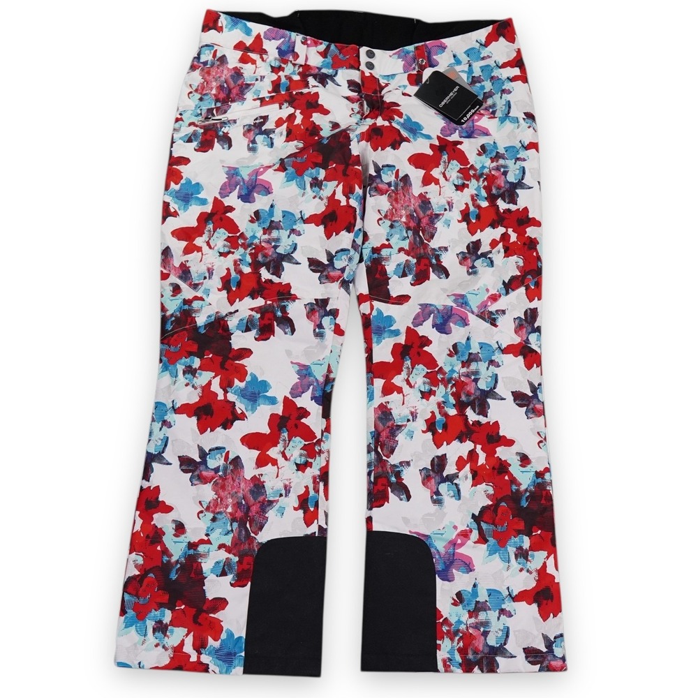 Obermeyer Malta Ski Pants Womens 20 White Snow-Fire Floral Snow Snowboarding‎